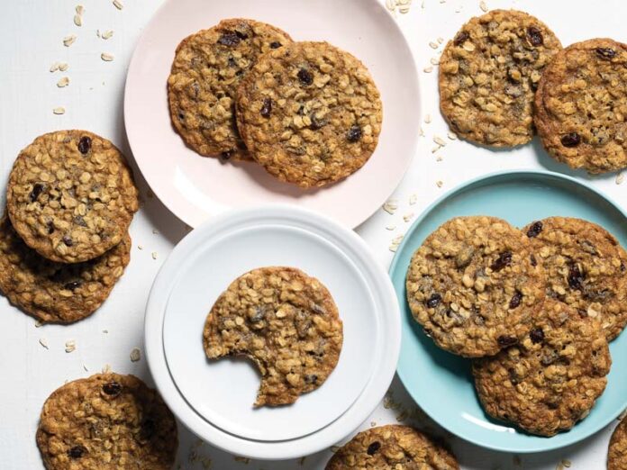Chewy Oatmeal-Raisin Cookies