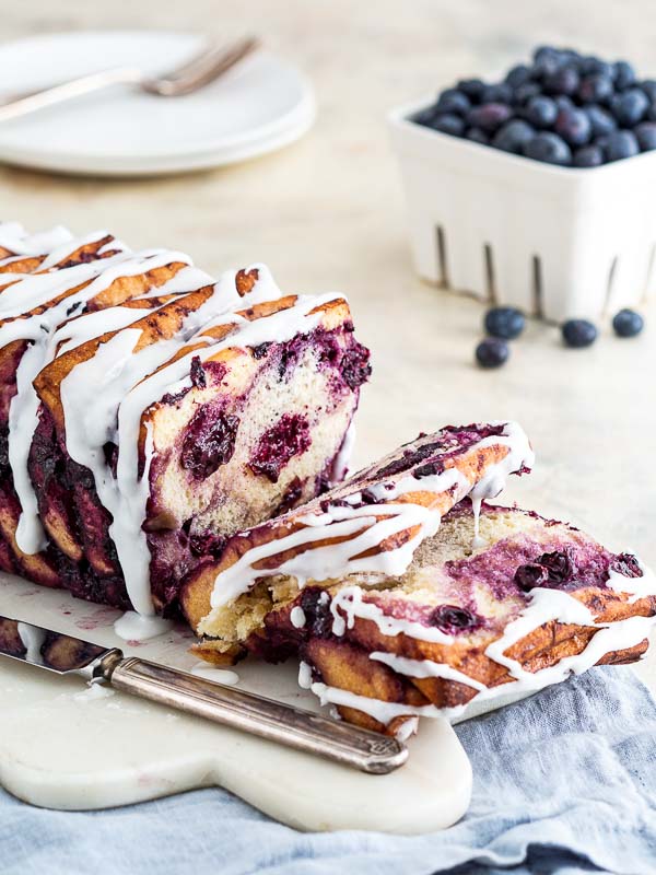 Roasted Blueberry Pull-Apart Bread