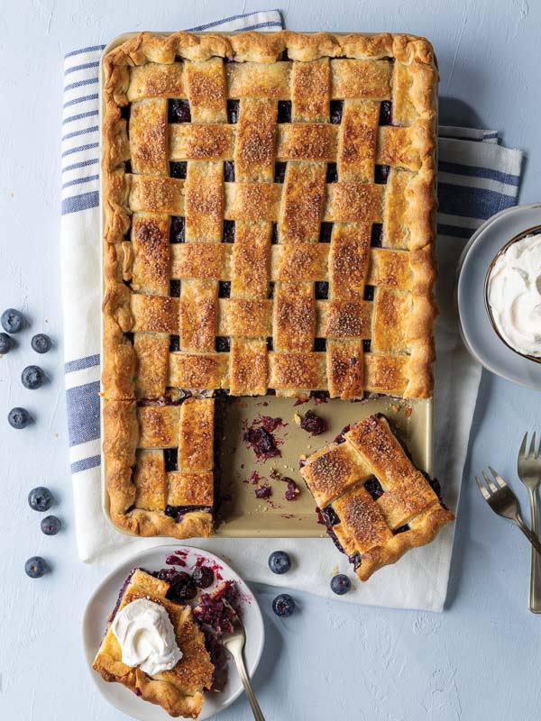 Blueberry Slab Pie with Mascarpone Whipped Cream