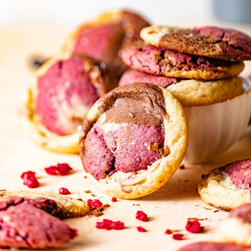 Chocolate raspberry neapolitan cookies