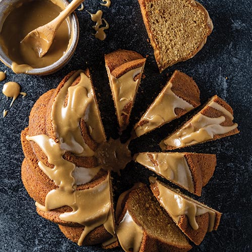 Sliced bundt cake