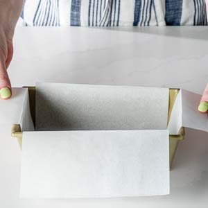 Prepping the Pan with parchment paper