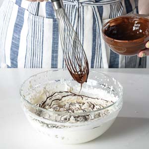 Adding chocolate to semifreddo batter