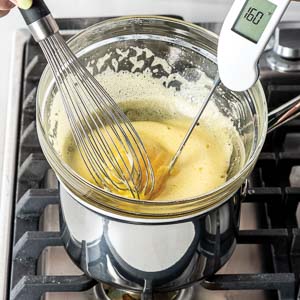 Testing temperature of egg whites