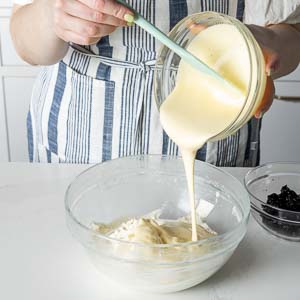 Mixing semifreddo batter