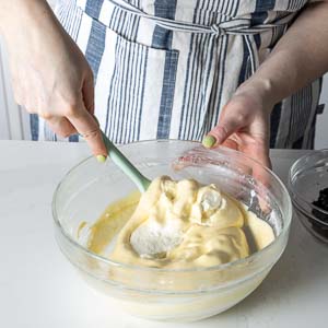 Mixing semifreddo batter
