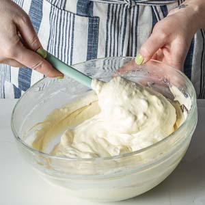 Mixing semifreddo batter