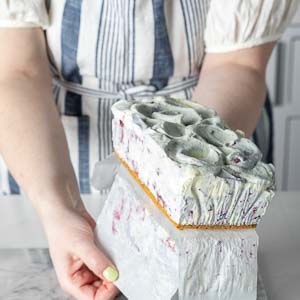 Removing semifreddo from parchment paper