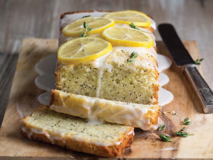 Glazed Lemon Thyme Poppy Seed Cake
