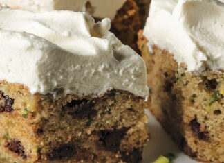 Zucchini-Chocolate Chip Cake with Whipped Cream Cheese Frosting Zucchini-Chocolate Chip Cake with Whipped Cream Cheese Frosting