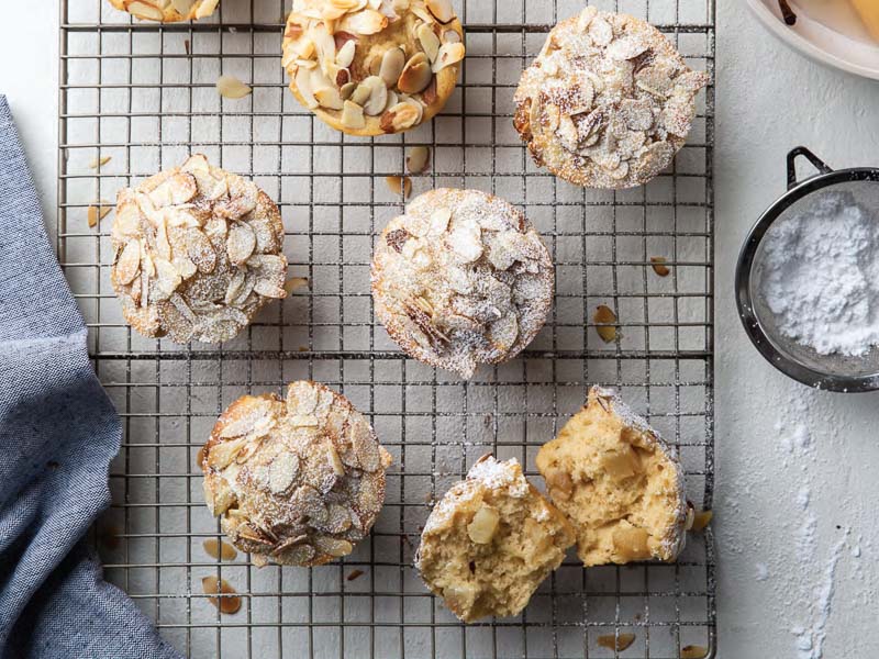 Champagne-Poached Pear Muffins