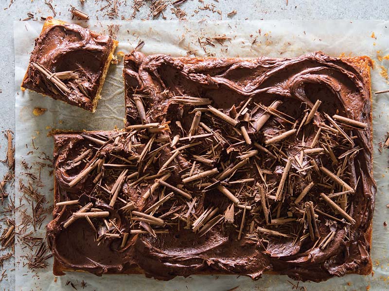 Pear Cake with Whipped Chocolate Ganache