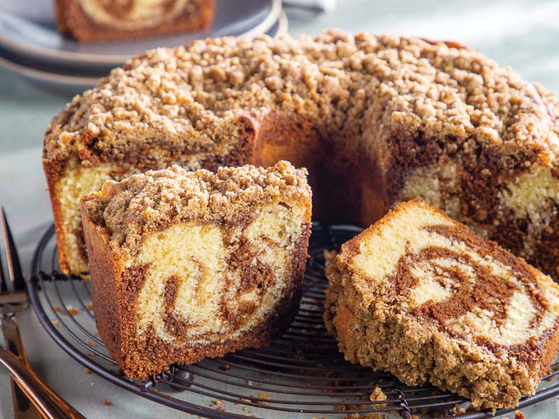 Coffee and Cream Marbled Coffee Cake
