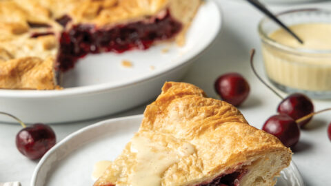 Double-Crust Cherry Pie with Crème Anglaise - Bake from Scratch Double-Crust Cherry Pie with Crème Anglaise - Bake from Scratch