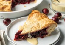 Double-Crust Cherry Pie with Crème Anglaise DOUBLE-CRUST CHERRY PIE WITH CRÈME ANGLAISE