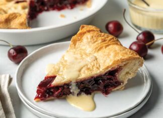 Double-Crust Cherry Pie with Crème Anglaise DOUBLE-CRUST CHERRY PIE WITH CRÈME ANGLAISE