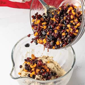 Adding fruit to the batter
