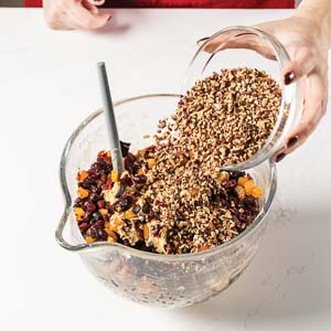 Adding nuts to batter