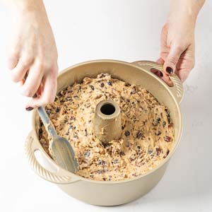 Smoothing batter in pan