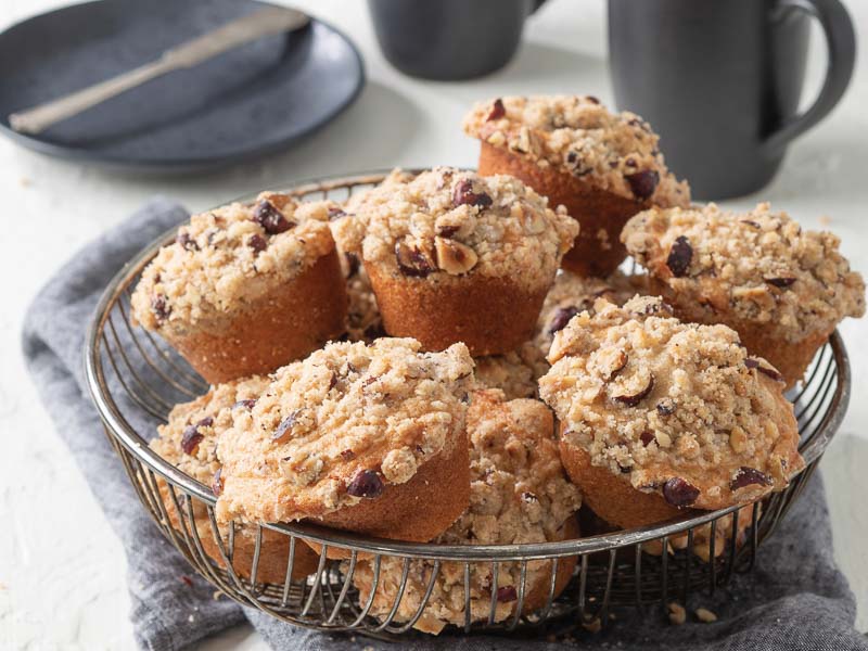 Hazelnut-Banana Sour Cream Muffins