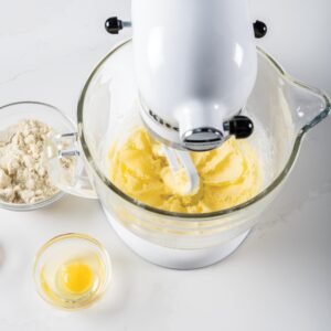mixing ingredients in mixer