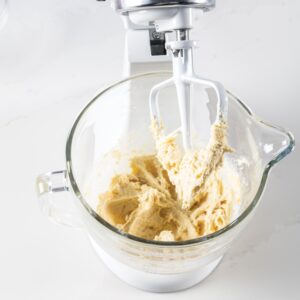 mixing ingredients in mixer