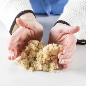 shaping marzipan with hands