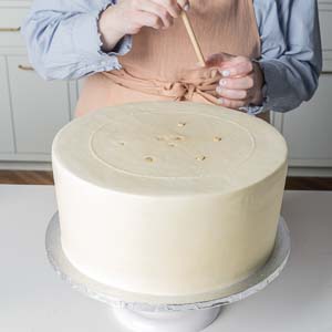 wooden dowels in cake