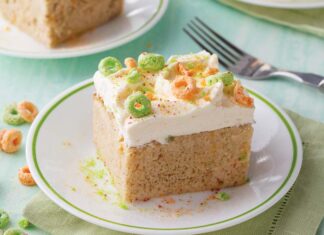 Apple-Cinnamon Cereal Poke Cake APPLE-CINNAMON CEREAL POKE CAKE