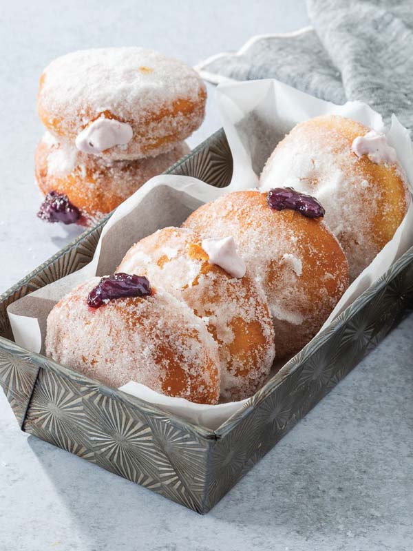 Berry-Filled Sourdough Discard Doughnuts