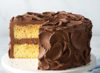 Yellow Layer Cake with Chocolate Frosting Yellow Layer Cake with Chocolate Frosting