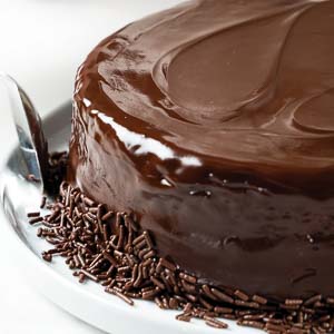 Adding sprinkles to cake