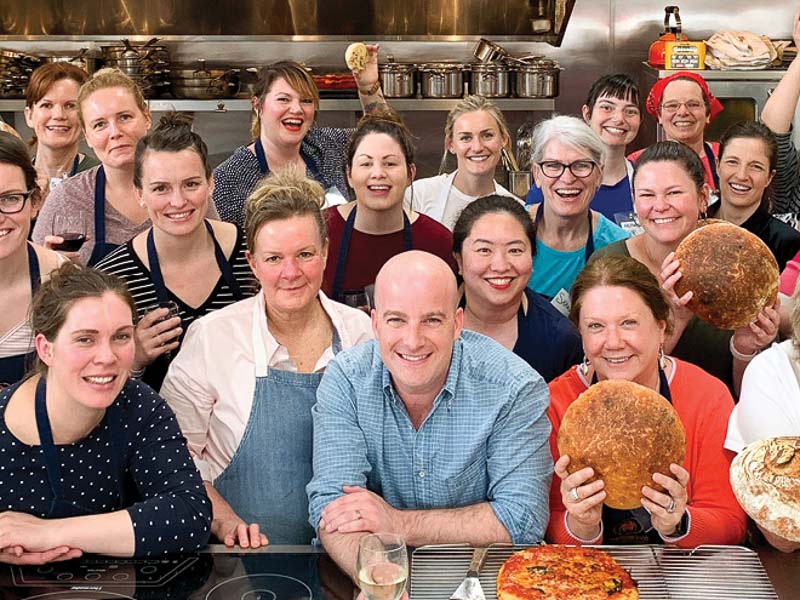 Brian and a fantastic group of bakers at a San Francisco Cooking School Baking Retreat