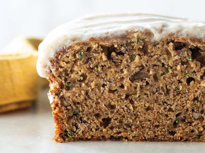 Chai-Zucchini Loaf Cakes with Cinnamon Glaze