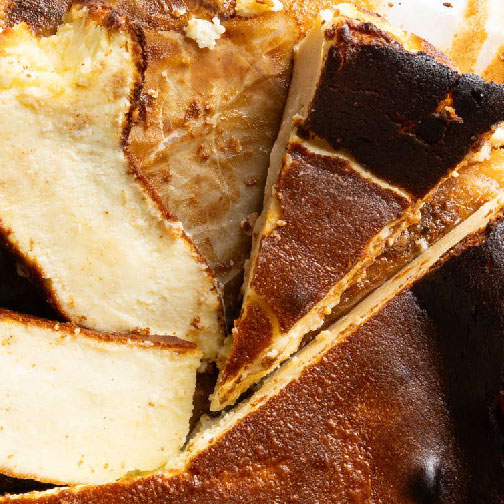 Spanish-Style Basque Cheesecake Slices