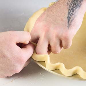 Shaping dough edges