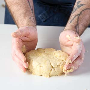 Shaping dough with hands