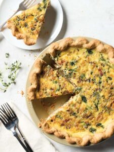 Quiche sliced