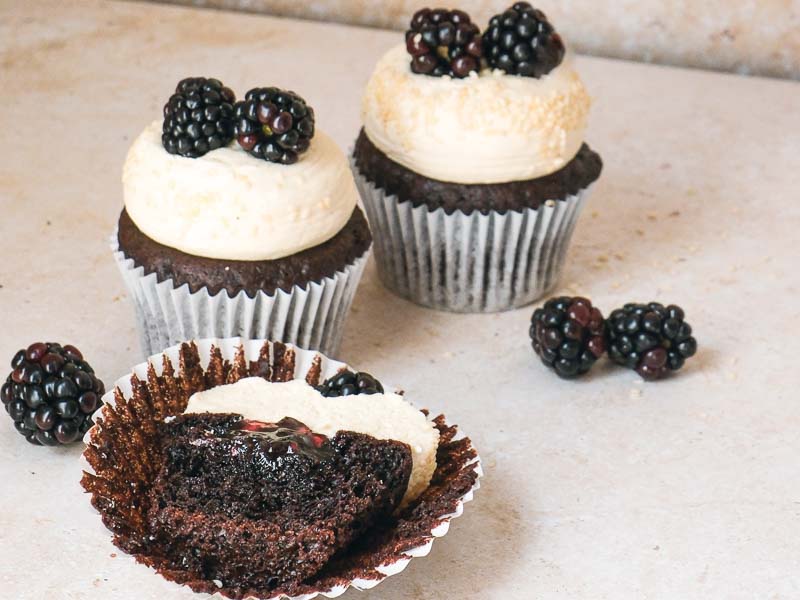 Edd Kimber’s Tahini and Blackberry Cupcakes