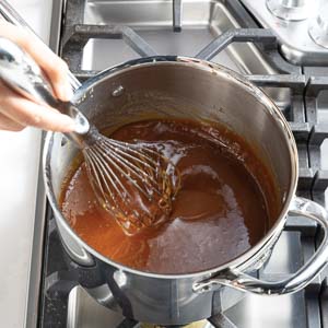 Whisking caramel