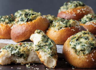 Spinach-Artichoke Pretzel Buns Spinach-Artichoke Pretzel Buns