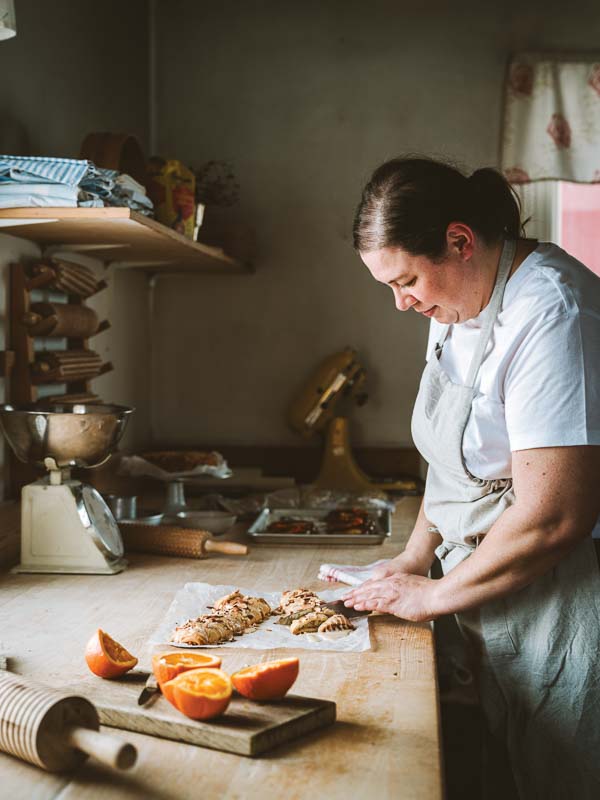 Franny baking in cottage