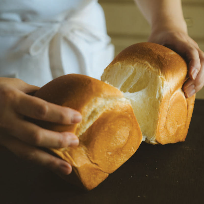 Bread being pulled apart