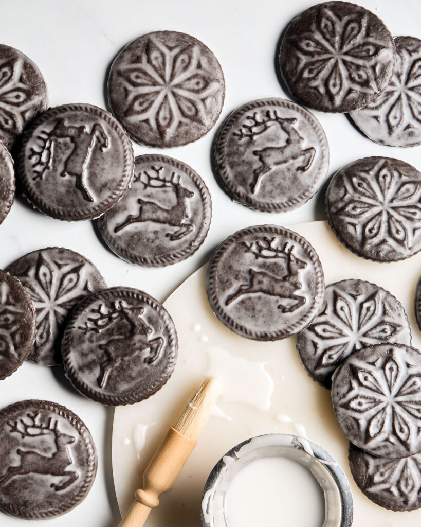 Peppermint-Glazed Black Cocoa Cookies
