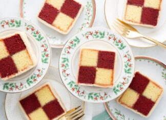Red Velvet Battenberg Cake