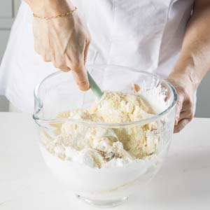 mixing flour