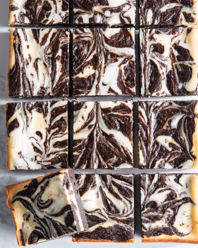 Peppermint-Cream Cheese Swirl Brownies