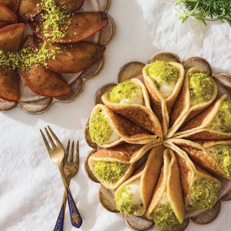 Pastry with green
