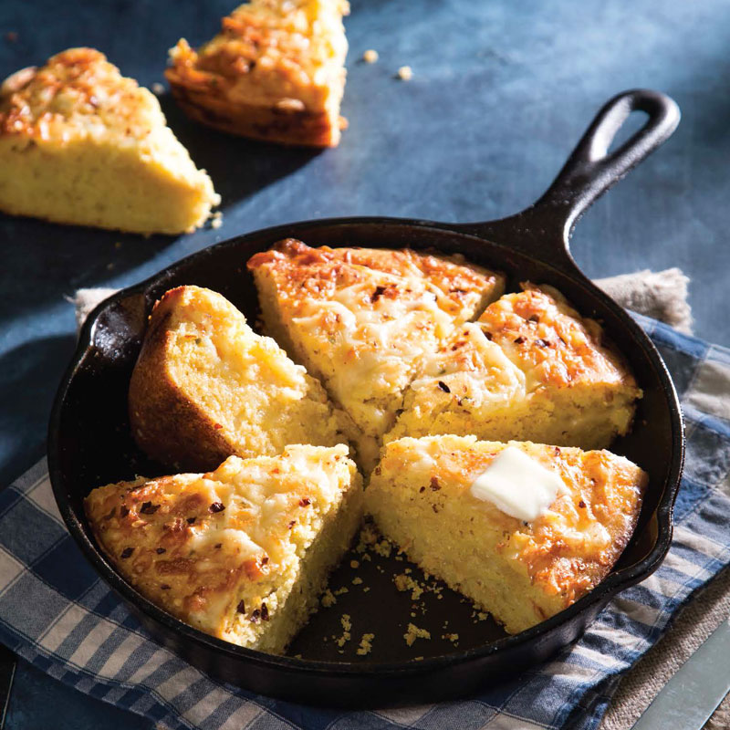 Cornbread in cast iron skillet