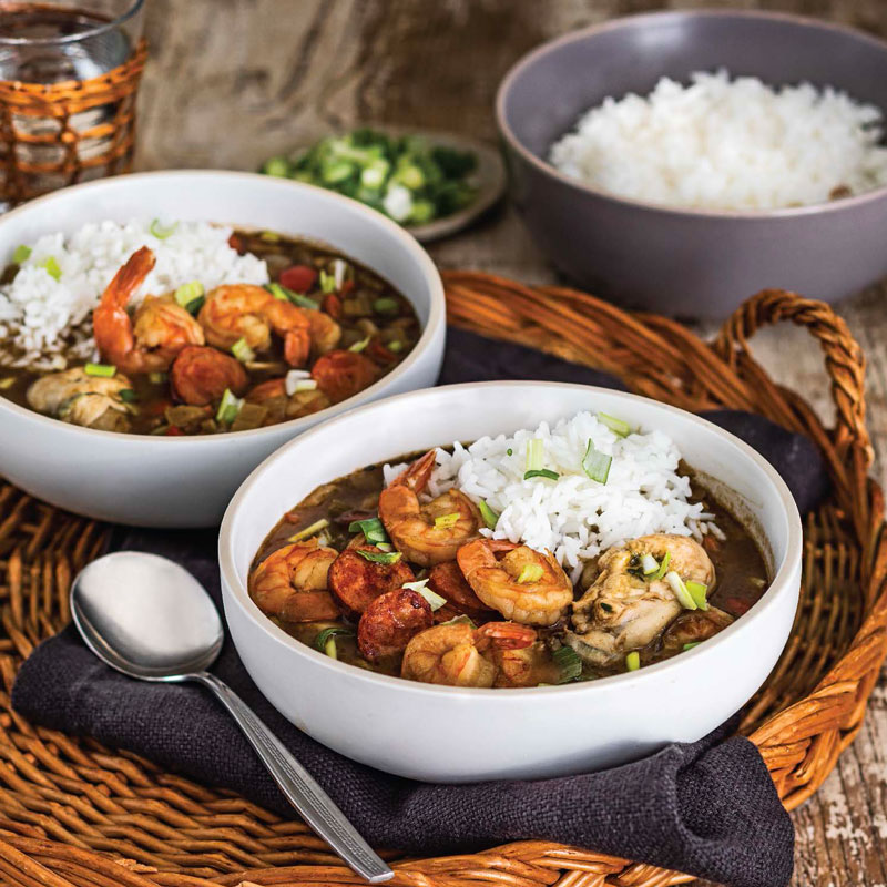 Gumbo with shrimp and rice